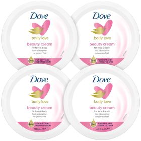 Dove Lotion, Beauty Cream - Light, Fast-Absorbing Face and Body Cream for Normal to Dry Skin, 24-Hour Moisture, Luxuriously Scented Face Cream